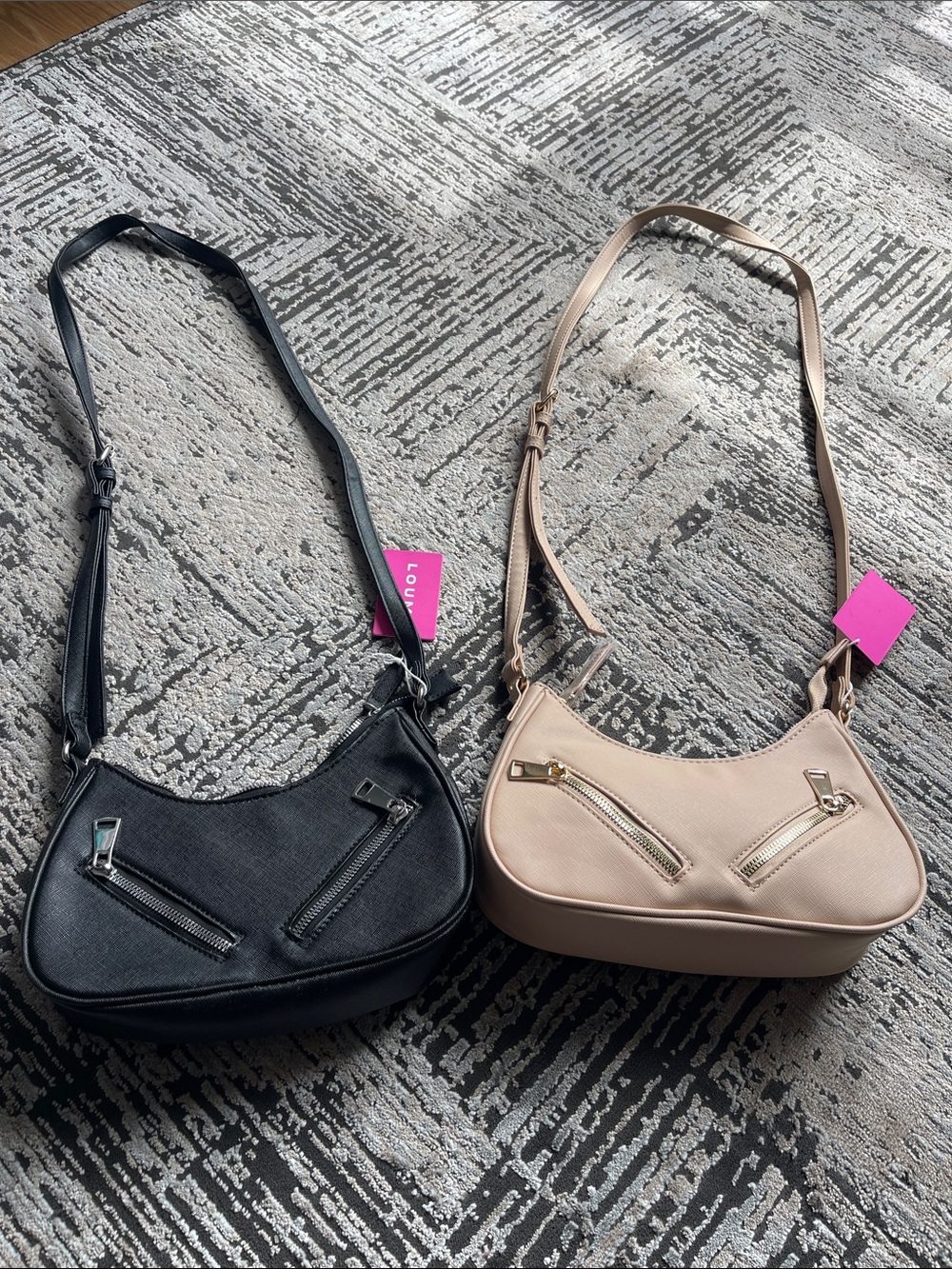 Crossbody Bag in Black and Beige